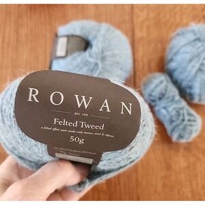Rowan DUCK EGG BLUE Felted Tweed 2+ 50g Skeins/Balls Wool Alpaca Viscose DK LW